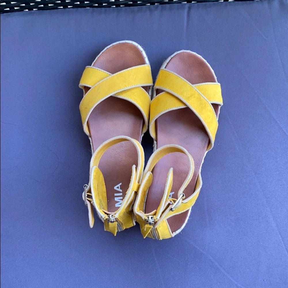 Yellow MIA Tonya Espadrille Zip Sandals